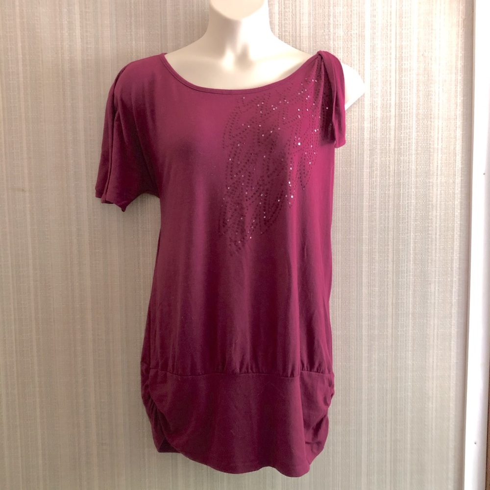 Maurice’s One Shoulder Tie Purple Top
